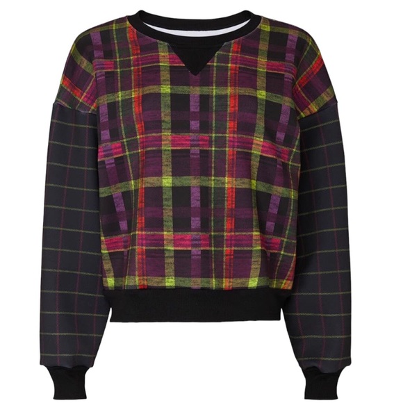 Terez As If Plaid Sweatshirt Top Long Sleeve Size Medium Pre-Loved - Picture 5 of 7